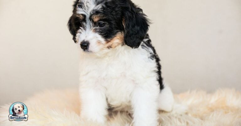 picture of a cute micro bernedoodle